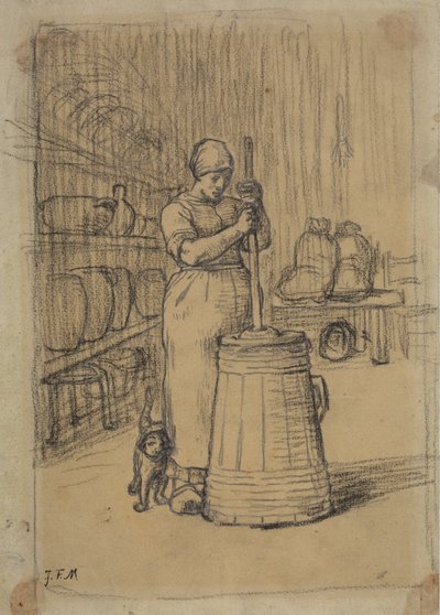 Tanulmány a vaj habosítására alkotó: Jean Francois Millet