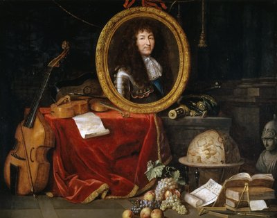 XIV. Lajos allegóriája, a művészetek és tudományok védelmezője alkotó: Jean Garnier