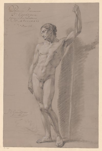 Álló férfi akt, elölről nézve (1. díj 1776) alkotó: Jean Grandjean