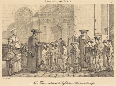 A testvérek St. Nicolas des Champs-ba vezetik a gyermekeket alkotó: Jean Henri Marlet