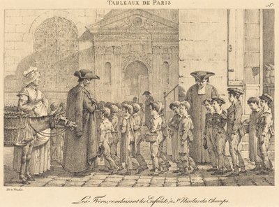 A testvérek vezetik a gyerekeket St. Nicolas des Champs-ba alkotó: Jean Henri Marlet