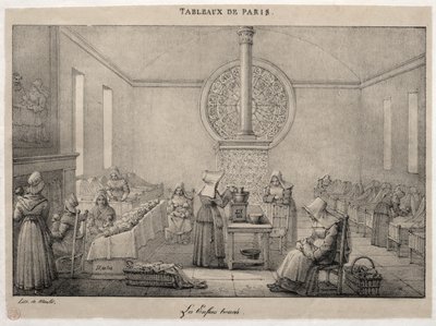 Párizsi jelenetek: A Foundling Kórház alkotó: Jean Henri Marlet