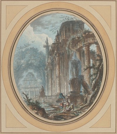 Kerti Capriccio antik romokkal alkotó: Jean-Henry-Alexandre Pernet