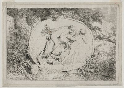 Bacchanals: A nimfa hazudik abban a szatírában alkotó: Jean Honore Fragonard