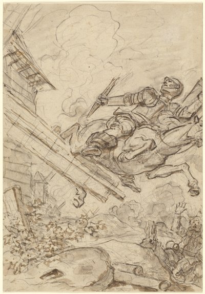 Don Quijote megtámadja a szélmalmot alkotó: Jean Honore Fragonard