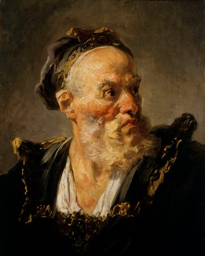 Jean Honore Fragonard (1732-1806) Old Man Painting vezetője, 18. századi Párizs, Musee Jacquemart Andre alkotó: Jean Honore Fragonard