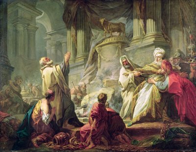 Jeroboám áldoz az aranyborjúnak, 1752 alkotó: Jean Honore Fragonard