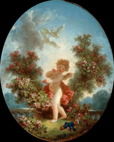 Ámor mint őrszem, c. 1780. alkotó: Jean Honore Fragonard