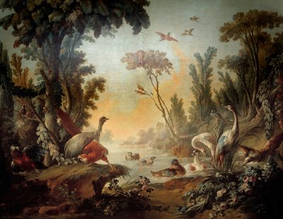 Tájkép a Salon Demarteau Echassiers paneljével, Jean Baptiste Huet (1745-1811) és Jean Honore Fragonard (1732-1806) által alkotó: Jean Honore Fragonard