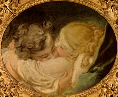 Jean Honore Fragonard (1732-1806) Le baiser festménye 18. századi magángyűjtemény alkotó: Jean Honore Fragonard