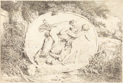 Nymph Astride a Satyr (Fiatal lány, aki szatírban húzódik) alkotó: Jean Honore Fragonard