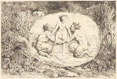 Két szatír által támogatott nimfa alkotó: Jean Honore Fragonard