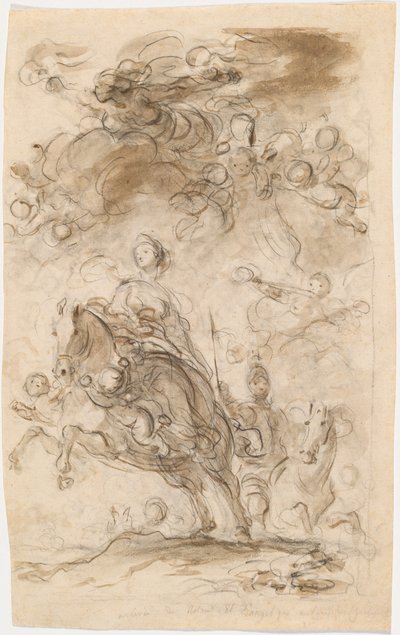 Orlando és Angelica megérkezik Charlemagne táborába alkotó: Jean Honore Fragonard