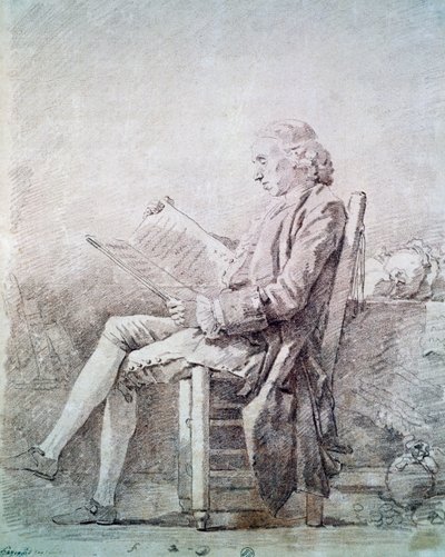 Saint Non apátjának portréja (sanguine papíron) alkotó: Jean Honore Fragonard