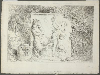 Szatírok családja, a Bacchanales, vagy Szatírok játékai című műből alkotó: Jean Honore Fragonard