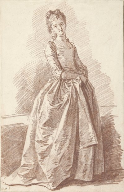 Fiatal nő állt, szemben alkotó: Jean Honore Fragonard