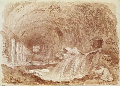 Maecenas istállói a Tivoliban (piros kréta papíron) alkotó: Jean Honore Fragonard