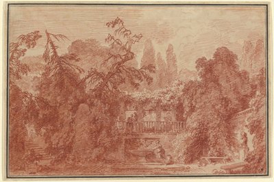 Egy olasz villa terasza és kertje alkotó: Jean Honore Fragonard