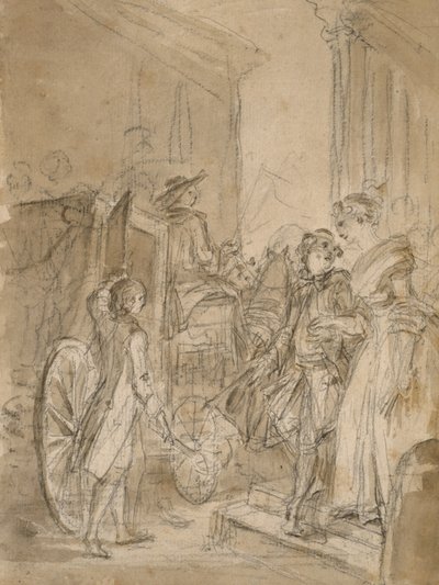 Az indulás edzővel, 1780-89 körül alkotó: Jean Honore Fragonard