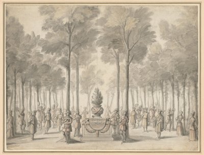 A "La Pastorale" (Danchet és Campra "Les Muses" című opera-balettjének első bejátszása) divertissement dizájnja alkotó: Jean I Berain