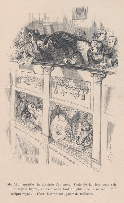 Azért jöttem Londonba, hogy lássam egy királyi családot, de egy másik embernek csak a tarkóját láttam. innen..., 1843. alkotó: Jean Ignace Isidore Gérard