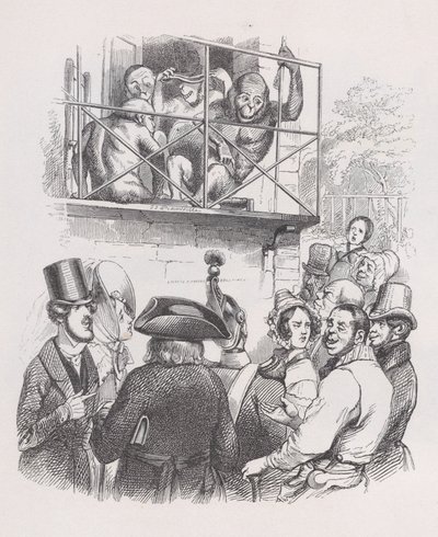Orangutánok Béranger teljes műveiből, 1836. alkotó: Jean Ignace Isidore Gérard