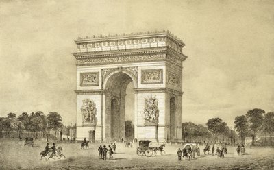 LArc de Triomphe, Párizs, metszett Auguste Bry alkotó: Jean Jacottet