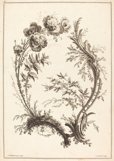 Dísz virágokkal alkotó: Jean Jacques Avril I after Jean Baptiste Pillement