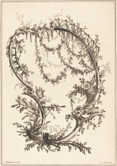 Dísz támasztékkal és korláttal alkotó: Jean Jacques Avril I after Jean Baptiste Pillement