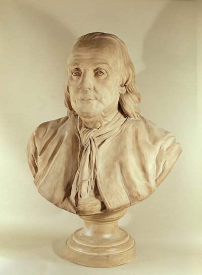 Benjamin Franklin mellszobra (terrakotta) alkotó: Jean Jacques Caffieri