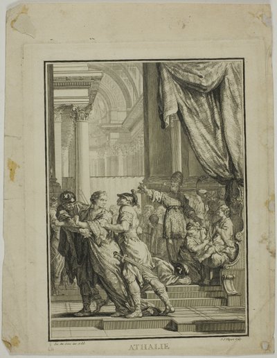 Előlap az Athalie V. felvonás VI. jelenetéhez, Racine művéből alkotó: Jean Jacques Flipart