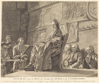 Verseny a fejek és kifejezések tanulmányozásáért díjért alkotó: Jean Jacques Flipart after Charles Nicolas Cochin II