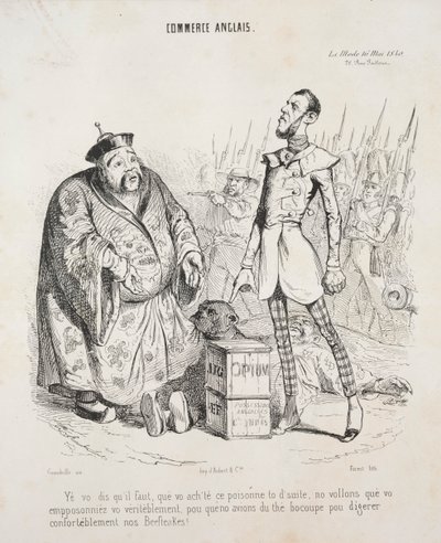 angol kereskedelem. Yé vo dit qu’il faut, hogy vo megvette ezt a mérget, hogy kövesse..., 1840. alkotó: Jean Jacques Grandville