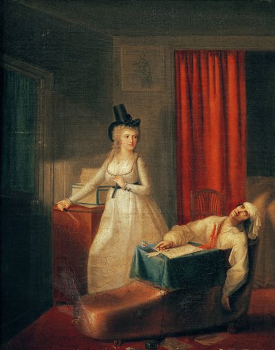 Marat meggyilkolása alkotó: Jean-Jacques Hauer