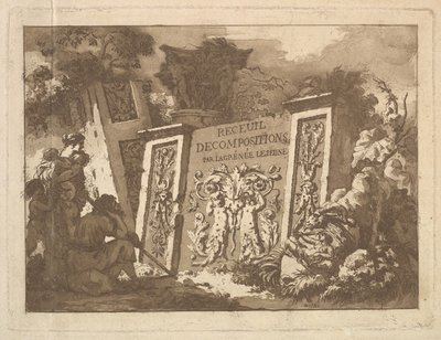 Frontispiece, a Recueil de Compositions par Lagrenée Le Jeune Compositio... gyűjteményéből, 1782. alkotó: Jean Jacques Lagrenee