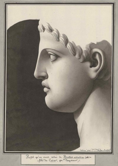 Brutus bérgyilkos Caesar fiaként. alkotó: Jean Jacques Lequeu