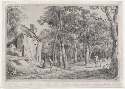 Víkendház az erdő bejáratánál, 1772. alkotó: Jean Jacques de Boissieu