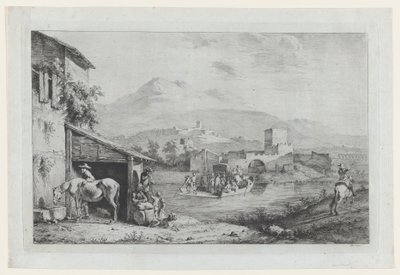 Garigliano átjáró Olaszország, 1793. alkotó: Jean Jacques de Boissieu
