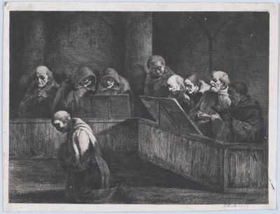 Szerzetesek énekelnek, 1795. alkotó: Jean Jacques de Boissieu