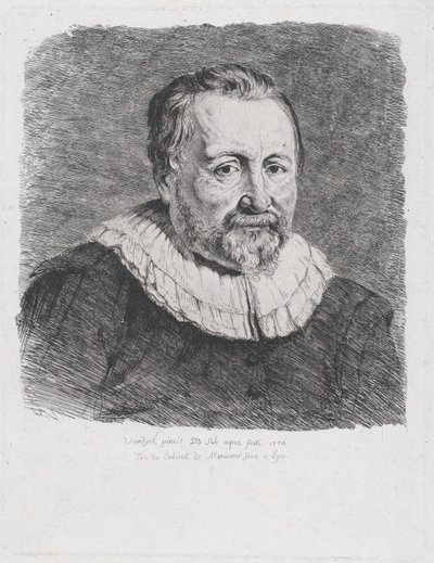 Portré, Van Dyck nyomán, 1770. alkotó: Jean Jacques de Boissieu