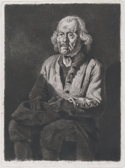 Ülő koldus: Öreg Girard portréja, egy chasselay-i paraszt, 1772. alkotó: Jean Jacques de Boissieu