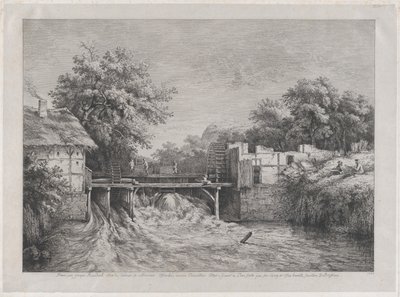 A vízimalom, Ruisdaël festménye nyomán, 1782. alkotó: Jean Jacques de Boissieu