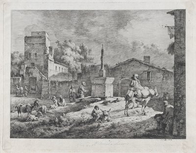 Saint-Andéol látképe, 1774. alkotó: Jean Jacques de Boissieu