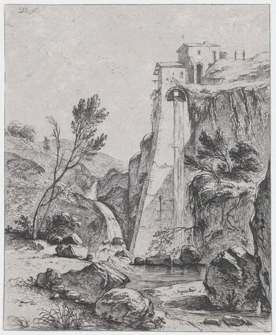 Vízesés Breenberg után, 1764. alkotó: Jean Jacques de Boissieu