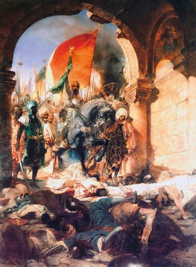 II. Mehmed belépése Konstantinápolyba. alkotó: Jean Joseph Benjamin (after) Constant