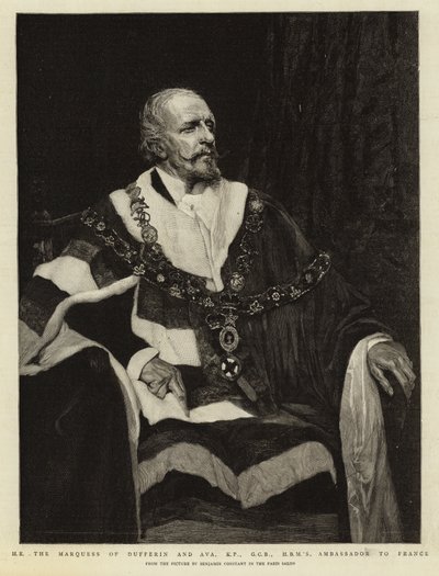 H E, Dufferin és Ava márki, KP, GCB, a HBM franciaországi nagykövete alkotó: Jean Joseph Benjamin Constant