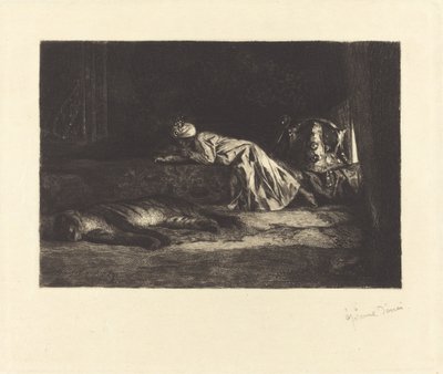Keleti belső tér alvó tigrissel alkotó: Jean Joseph Benjamin Constant