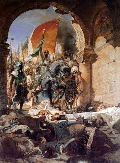 II. Mehmet bevonulása Konstantinápolyba, 1876. alkotó: Jean Joseph Benjamin Constant