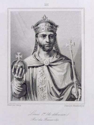 I. Lajos „Jámbor” (778-840) római római császár, Blanchard metszet alkotó: Jean Joseph Dassy