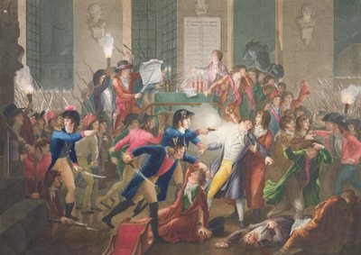 Robespierre letartóztatása, "A Thermidor 9-ről 10-re virradó éjszaka, II. év, 1794. július 27. alkotó: Jean Joseph Francois Tassaert